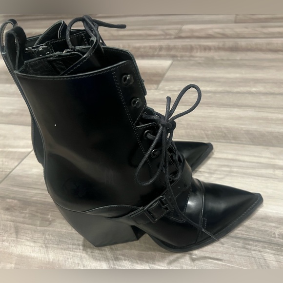 All Saints Black Lace-Up Women's Boots - Picture 8 of 9